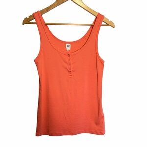 GAP Henley Supima Cotton Tank in Coral, Size M